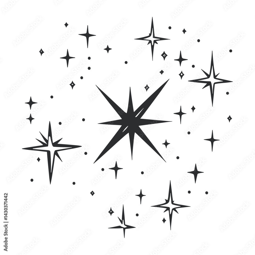 Sparkle black white art vector Sparkle black white art vector
