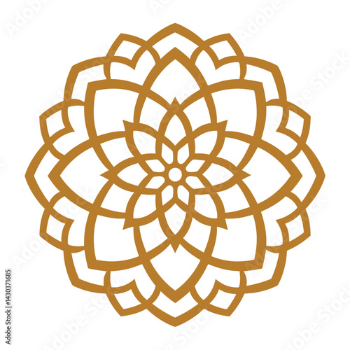 Islamic ornament in rounded circle shape art graphics pattern vector