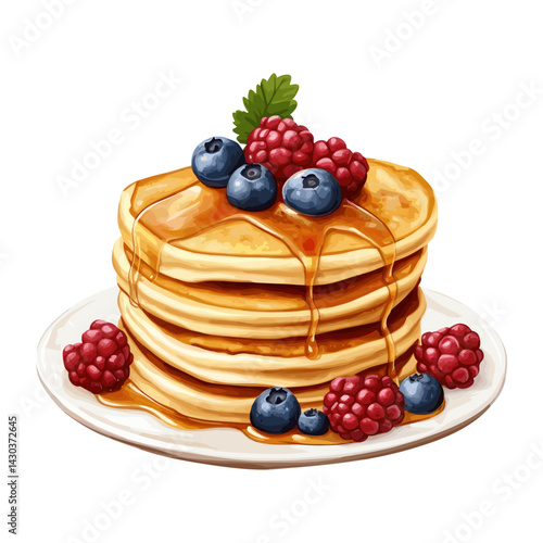 Background white illustration Pancake pancakes vector