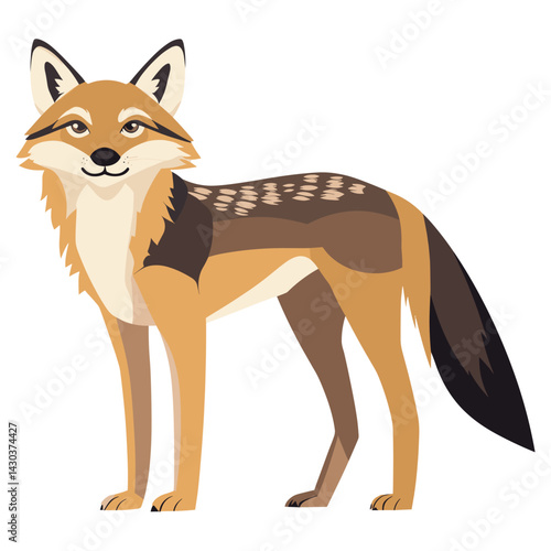 Vector illustration of Coyote wildlife cartoon animal vector
