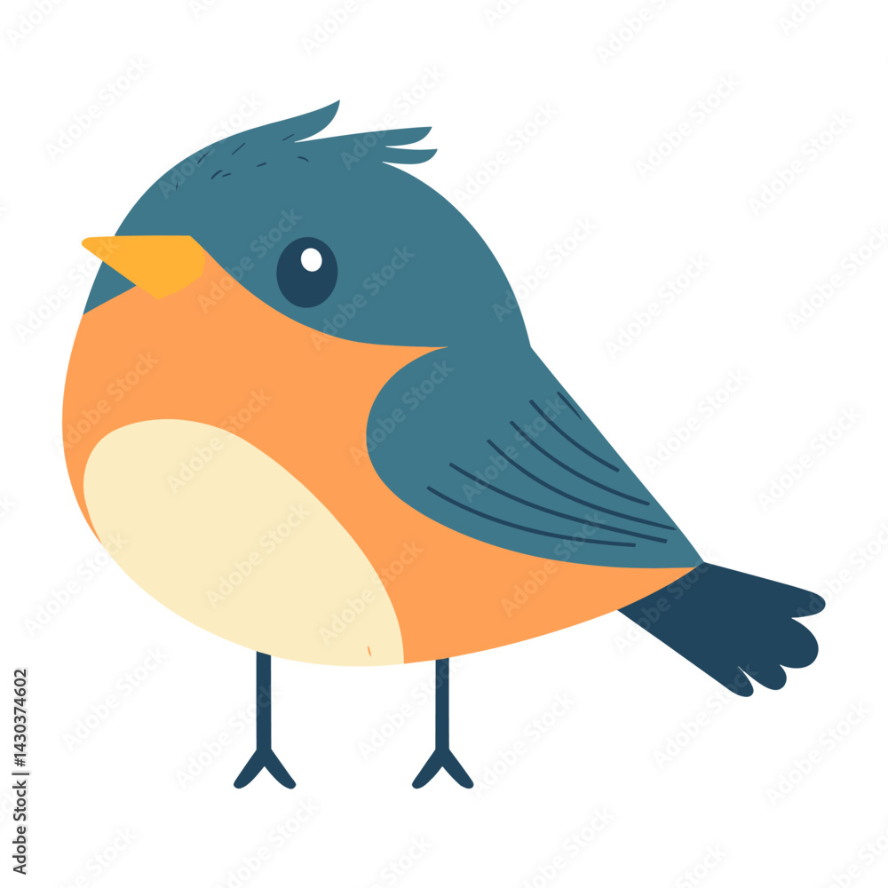 Obraz premium Illustration of European Robin cartoon simple design vector