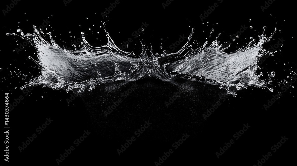 Obraz premium Water Splash on Black Background