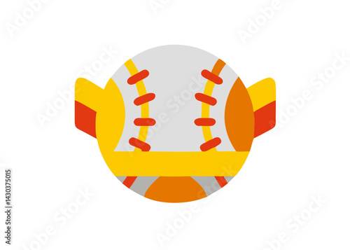 Simple icons of baseball merchandise. Illustration. Summer. Koshien. Sports.