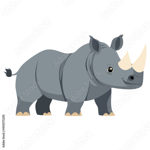 Vector illustration of Rhinoceros rhino children's wildlife vector