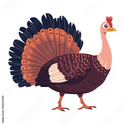Vector illustration of Wild Turkey turkey bird art vector