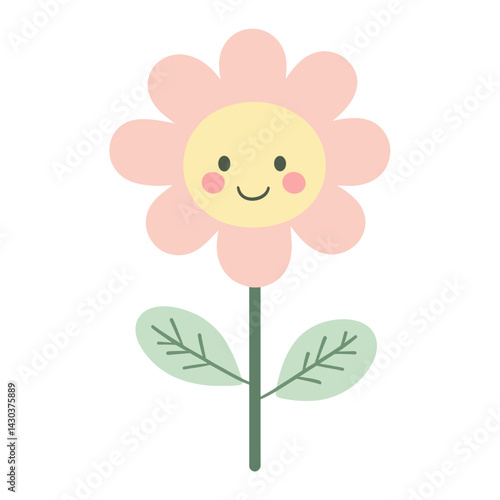 Flower smile illustration leaves simple vector