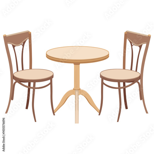 Cafe table and two chairs furniture architecture building vector