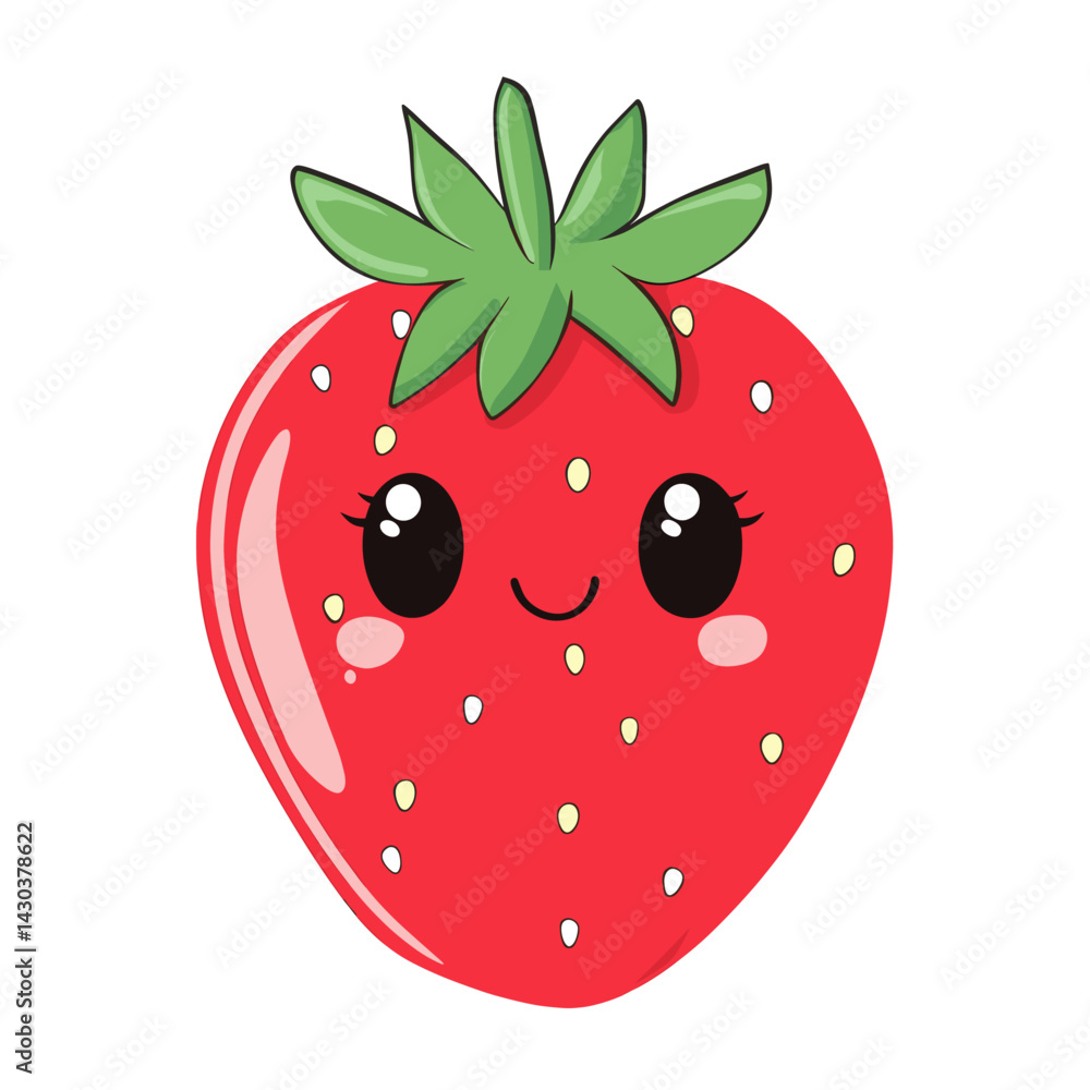 Obraz premium Strawberry kawaii design fruit vector
