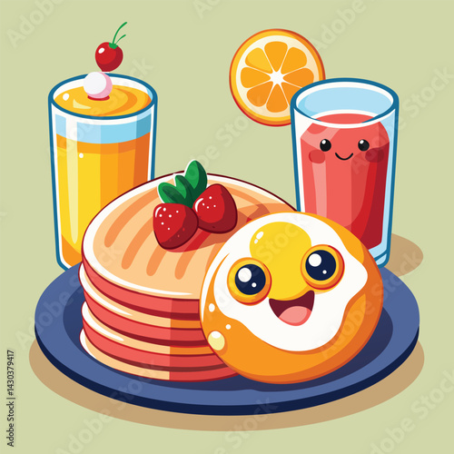 Breakfast food vector illustration 