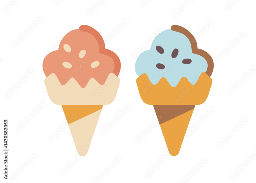 A simple icon of ice cream. Illustration. Summer. A simple icon of ice cream. Illustration. Summer.