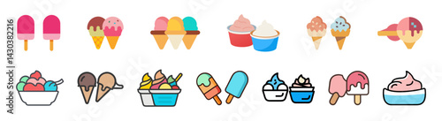 A simple icon of ice cream. Illustration. Summer.
