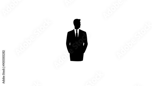 Elegant Businessman Silhouette Standing Confidently in Formal Attire