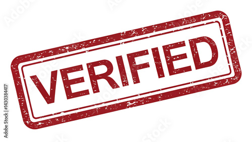 Red Grunge Verified Stamp Graphic Design Element