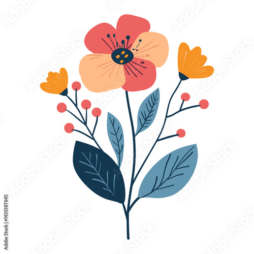 Wallpaper Mural Flower element colorful vector art vector Torontodigital.ca