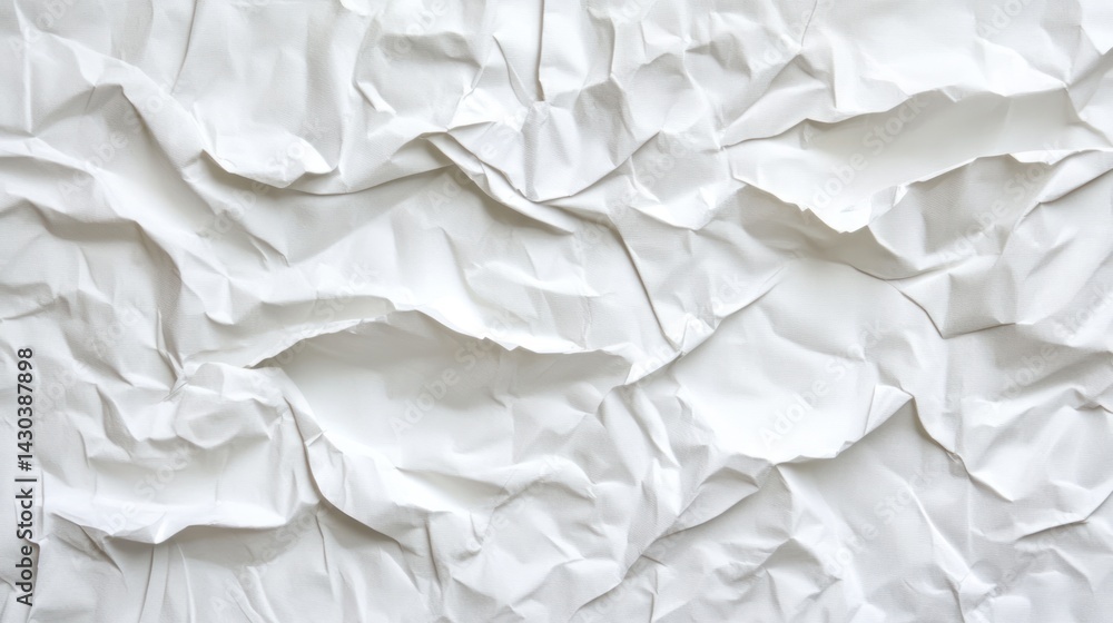 Fototapeta premium Crinkled white paper texture