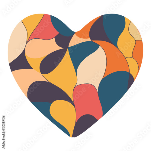 Carttoon heart icon pattern decorative geometric vector
