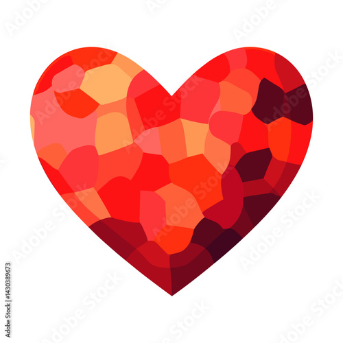 Carttoon heart icon pattern style geometric vector