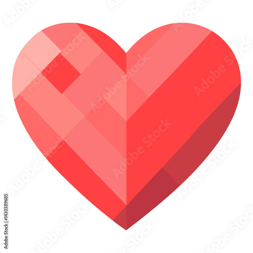 Carttoon heart icon geometric pixelated abstract vector