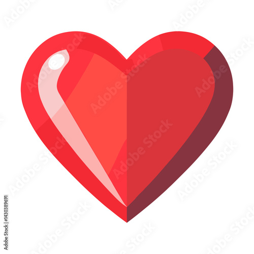 Carttoon heart icon illustration valentine's geometric vector