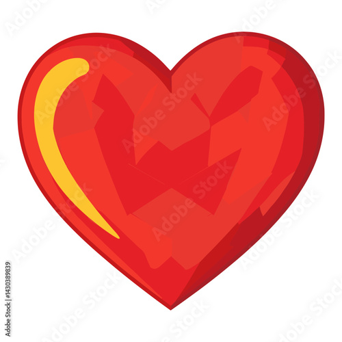 Carttoon heart icon geometric abstract vibrant vector