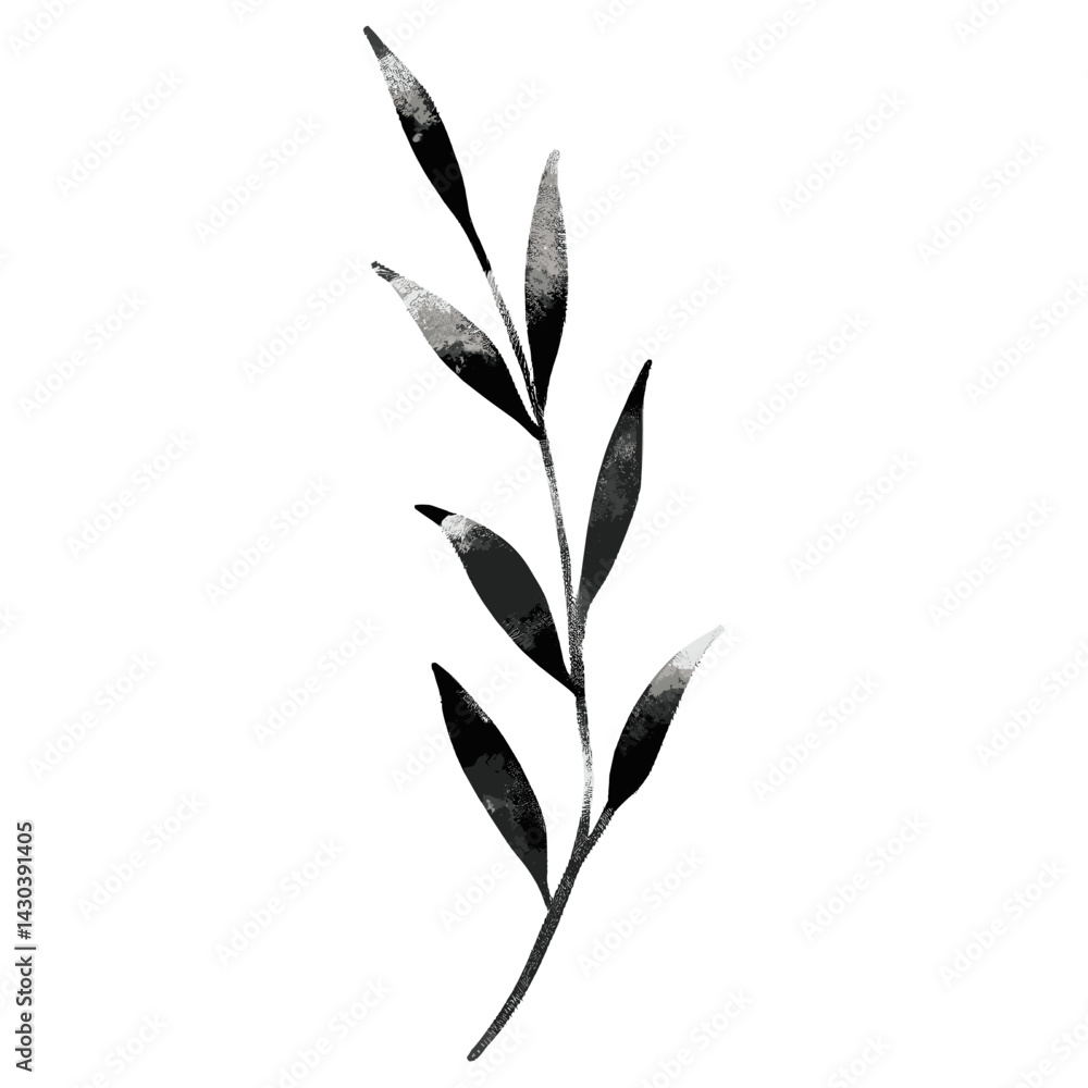 Obraz premium Leaf Fern leaves shape drawing simple plant vector