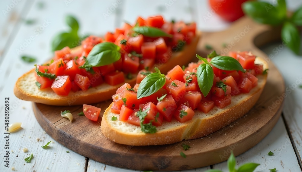 Traditional italian Bruschetta on white background Traditional italian Bruschetta on white background