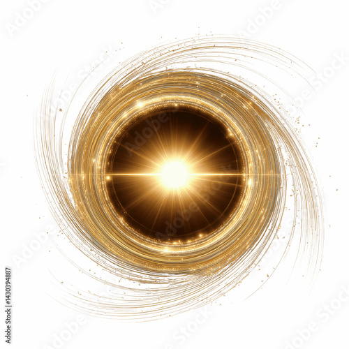 Golden Light Vortex Abstract Energy and Power Background