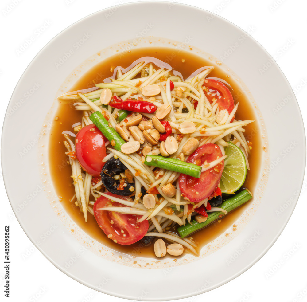 Spicy Green Papaya Salad with Peanuts and Tomatoes Spicy Green Papaya Salad with Peanuts and Tomatoes