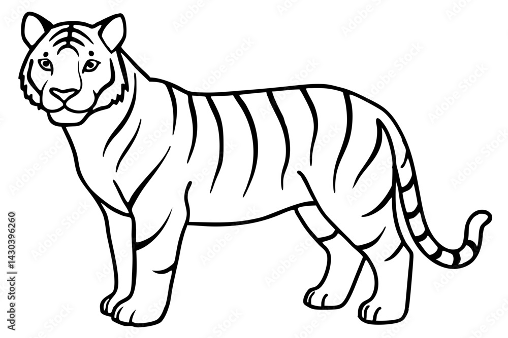 Fototapeta premium Wild Tiger Ink Art