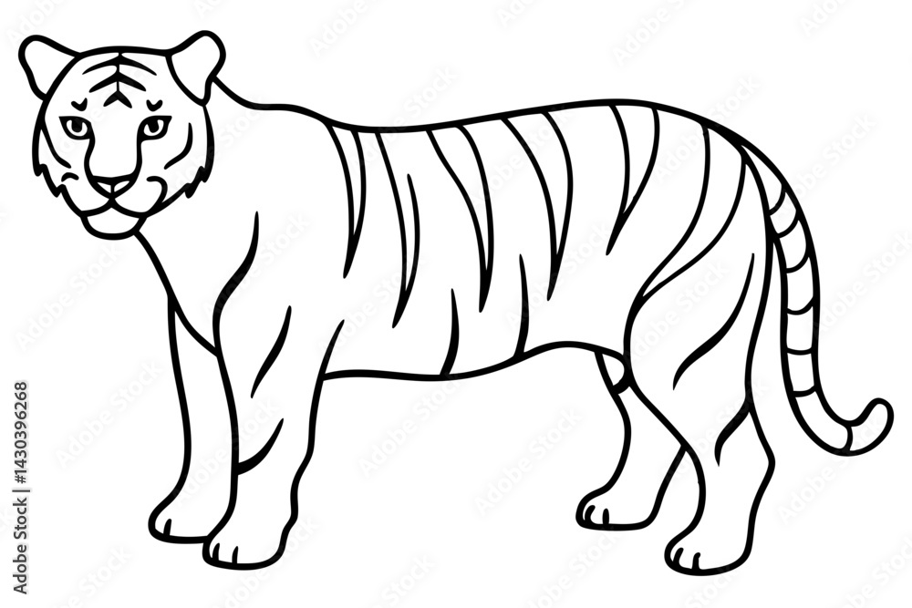Fototapeta premium Wild Tiger Ink Art