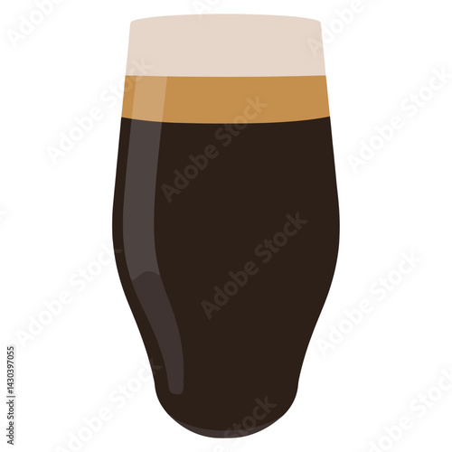 Stout beer glass illustration beverage  vector