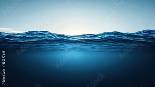 Vast ocean depths and surface waves.