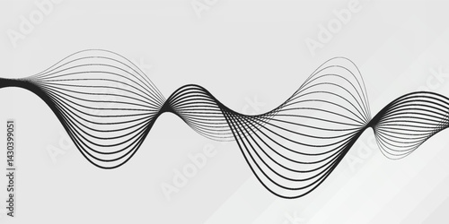 Abstract vector background with black wavy lines modern vector arts