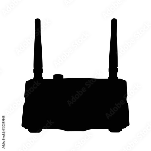 Wi-fi adapter silhouette isolated on white background