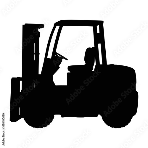 Forklift black silhouette illustration