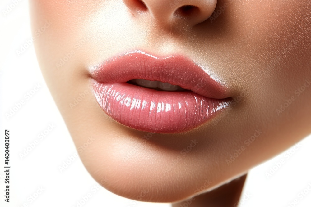 Obraz premium A beautiful Asian woman with flawless, glowing skin is featured, demonstrating the effectiveness of facial care and beauty treatments