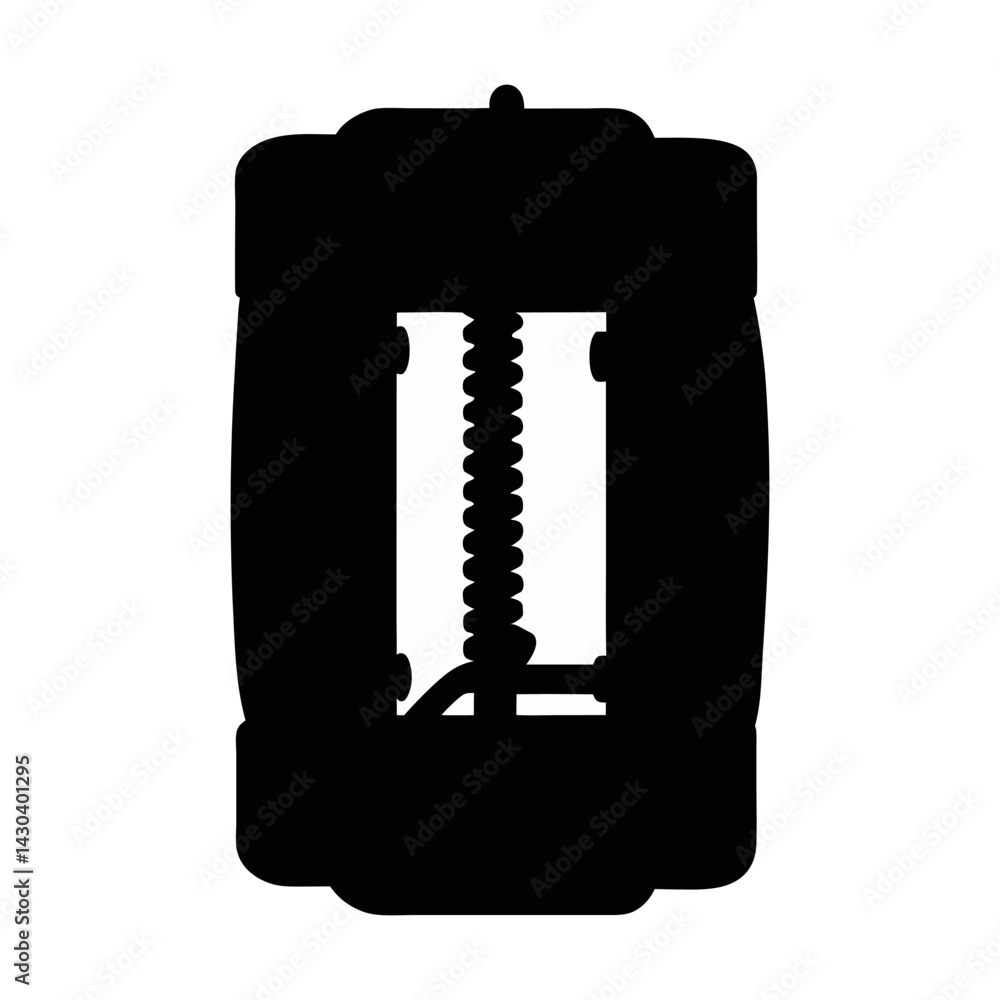 Fototapeta premium Rodent trap silhouette isolated on white background