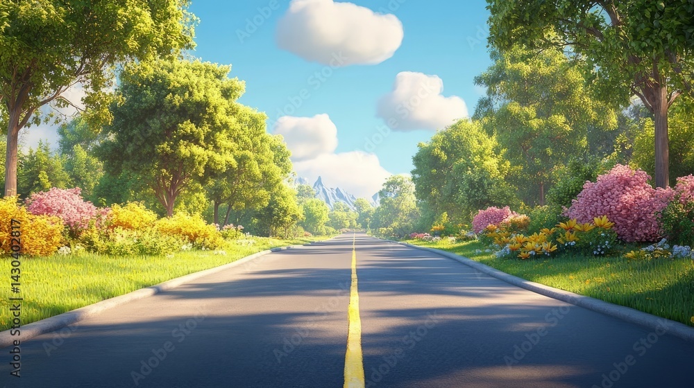 Fototapeta premium road in the park