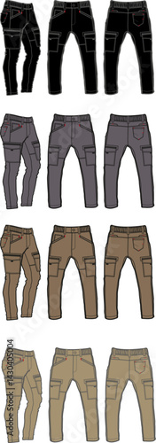 Jogger flat sketch template, Bermuda Shorts Template, Vector Illustration of pant, Men's fashion shorts front and back view