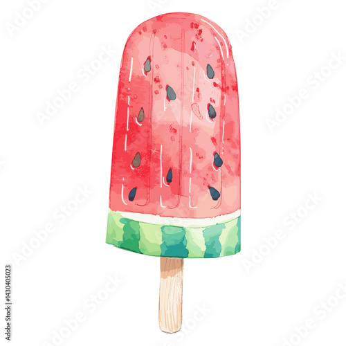 Cream illustration watermelon watercolor vector