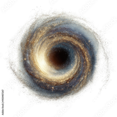 Cosmic Vortex A swirling galaxy collapsing into a black hole