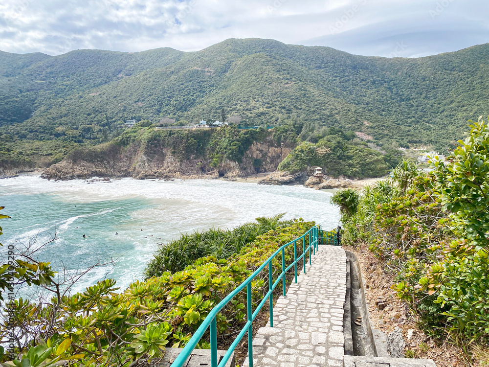 Scenic Coastal Path Overlooking Big Wave Bay, Hong Kong