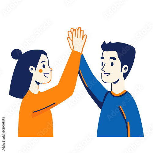Giving a high-five illustration positive people vector