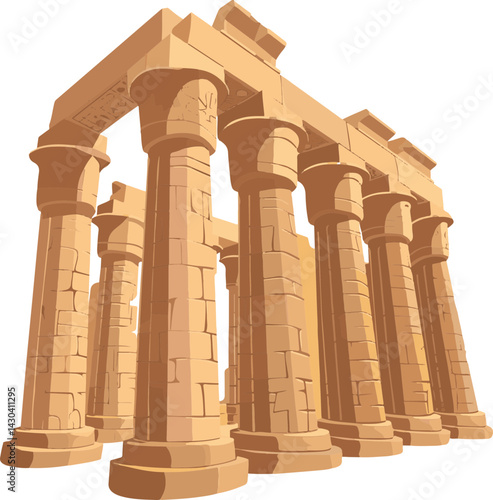 Ancient Egyptian Temple Columns Illustration