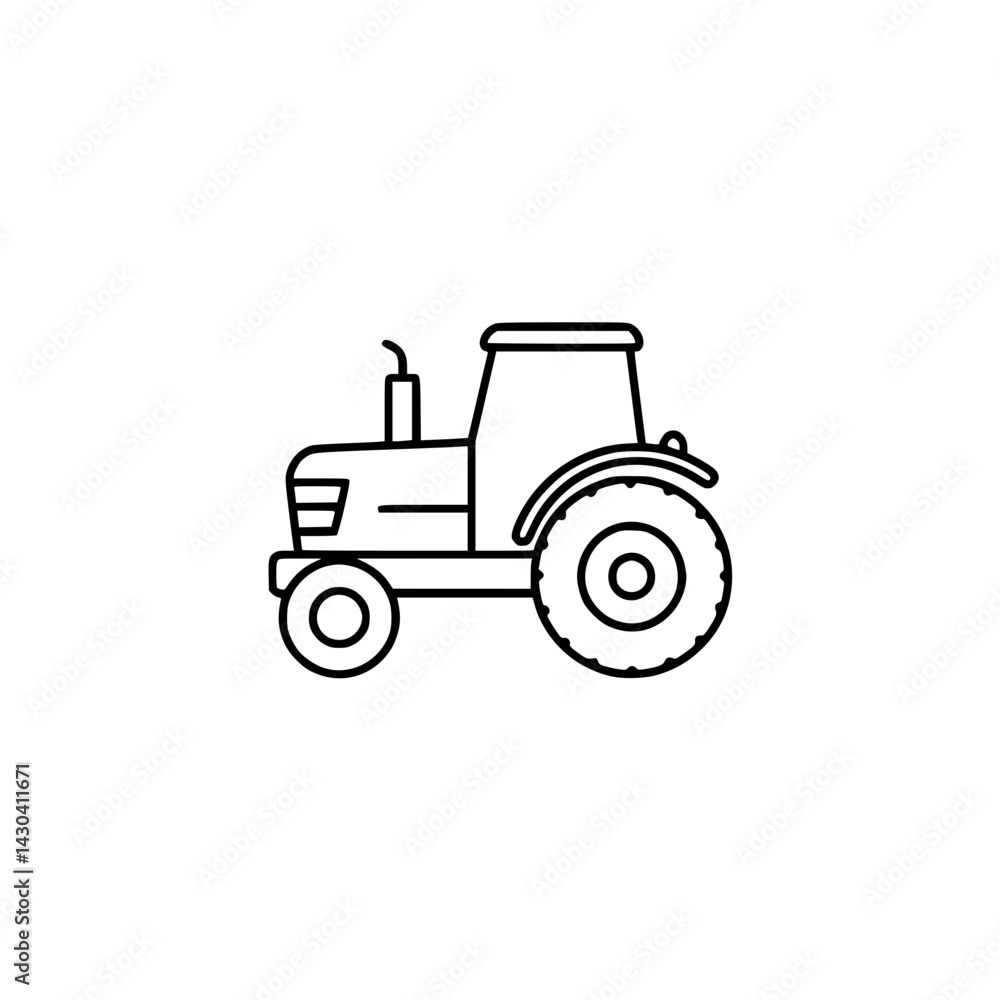 Tractor Line Drawing Illustration Tractor Line Drawing Illustration