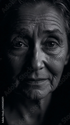 Close-up portrait of an older person's face