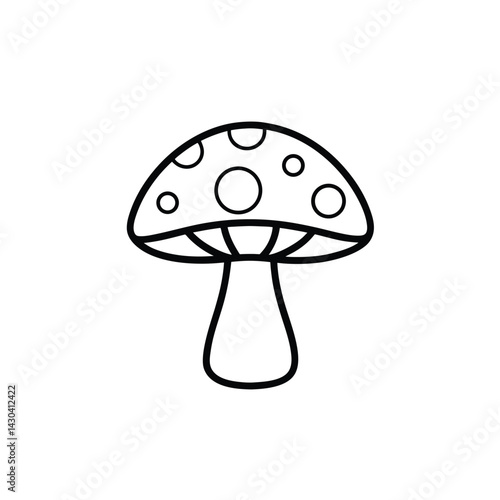 mushroom outline vector on a white background