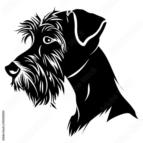 Collection portrait Airedale Terrier dog illustration silhouette airedale vector