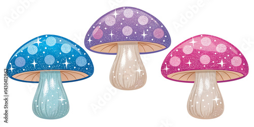 Coloring Sketch With Funny Mushrooms Ai Artwork
