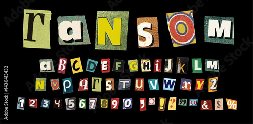 Ransom Note Cutout Letters Numbers and Punctuations